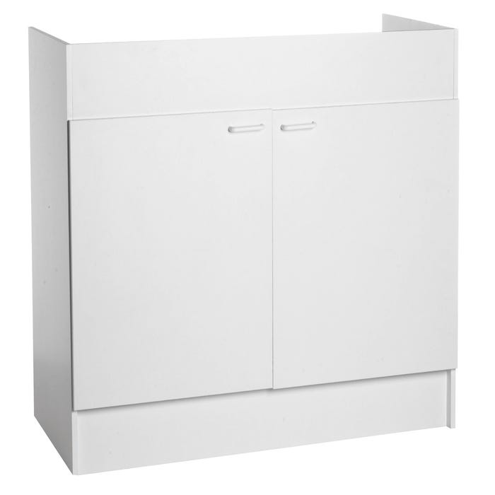 Meuble bas sous évier blanc 2 portes Larg.120 cm 2