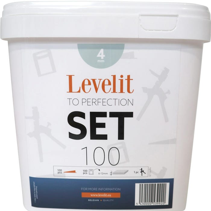 Set de 100 croisillons et coins Ep. 4 mm - LEVELIT 0