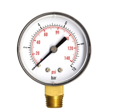Manomètre à bain de glycérine radial - Diamètre du cadran : 63 mm - 0 à 6  bars