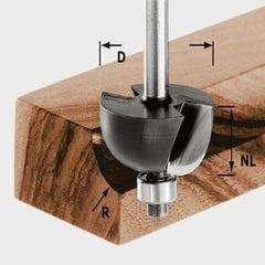 Fraise d'affleureuse chanfrein - Angle : 30° - Diamètre : 24 mm - Longueur  utile : 12 mm - Queue : 8 mm - LEMAN ❘ Bricoman