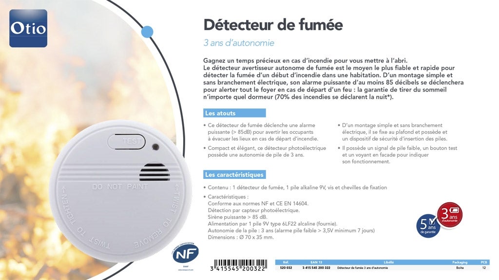 SIEMENS- Lot de 3 détecteurs de fumée NF, Autonomie et Garantie 10 ans ❘  Bricoman