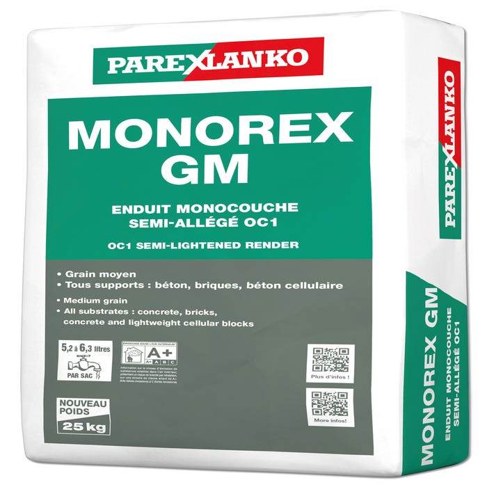 ENDUIT MONO MONOREX GM G16 25 KG 0