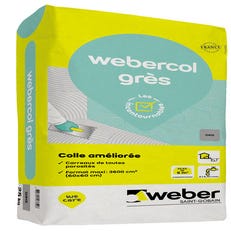 Colle carrelage en poudre gris C2 pour sol intérieur & extérieur et mur intérieur 25 kg - Webercol grès WEBER 0