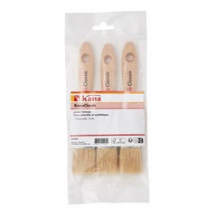 Lot de 3 pinceaux brosses plates toutes peintures 30 mm- KANA ❘ Bricoman