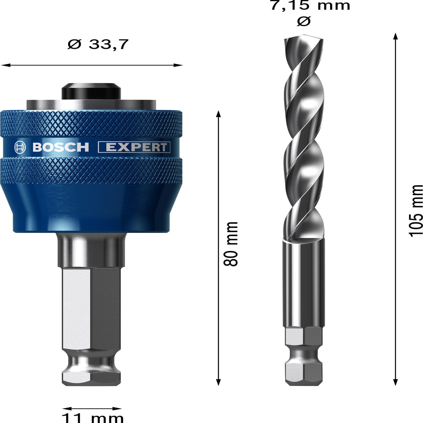 ADAPTATEUR POWERCHANGE 6PANS+FORET HSS-G BOSCH EXPERT 3