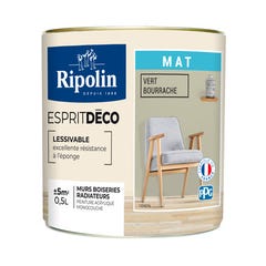 Peinture intérieure multi-supports acrylique mat vert bourrache 0,5 L Esprit déco - RIPOLIN 2
