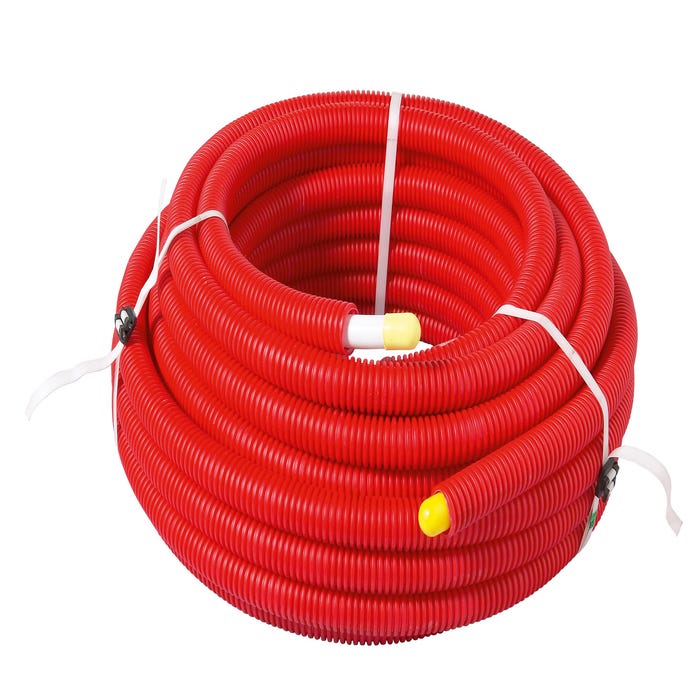 Tube multicouche gainé rouge Diam.20 mm en couronne Long. 25 m 0