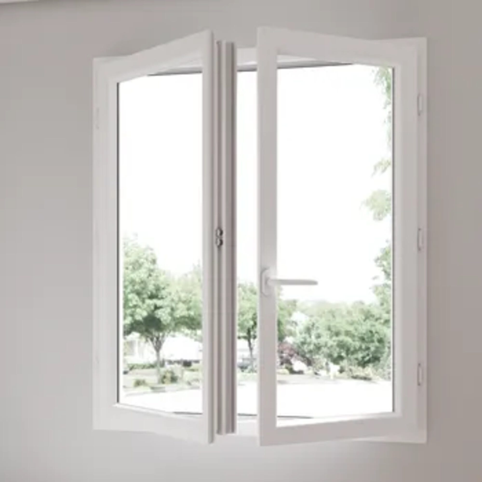 Fenêtre PVC H.145 x l.100 cm ouvrant à la française 2 vantaux blanc 5