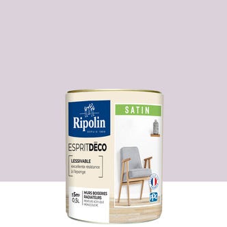 Peinture intérieure multi-supports acrylique satin teintéé en machine violet raisin CH2 0236 0,5 L Esprit déco - RIPOLIN 1