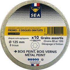 Lot de 10 + 2 disques anti-encrassants diamètre 225 mm 19 trous grains  assortis - SEA ❘ Bricoman