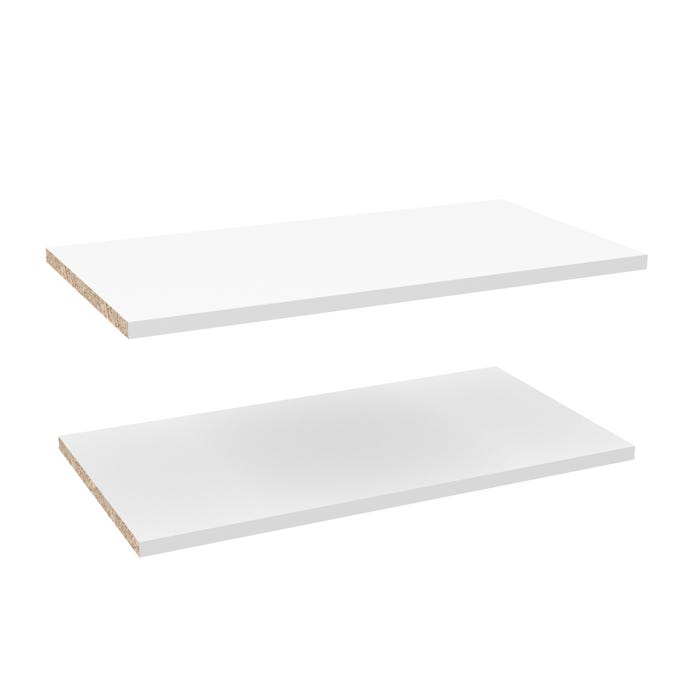 Lot de 2 étagères blanches pour meuble haut largeur 60 cm 0