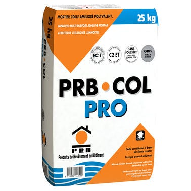 Mortier colle carrelage gris 25 kg Pro - PRB 1