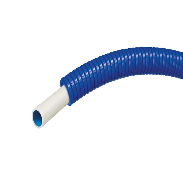 Tube PER gainé bleu Diam.16 mm en couronne Long.50 m - CALINEO PE-RT 3