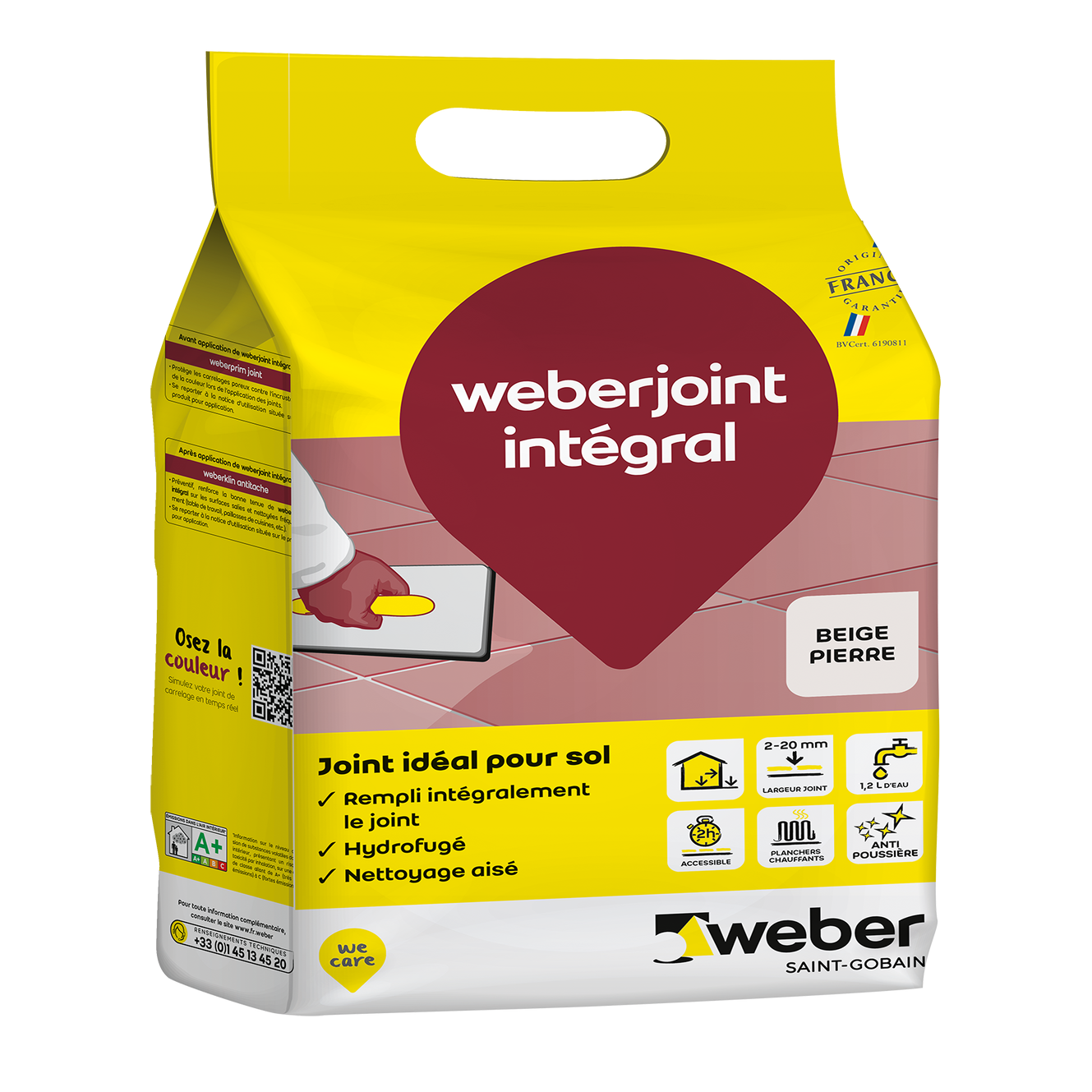 Joint en poudre Weber.joint Integral Beige Pierre, sac de 5kg - WEBER 0