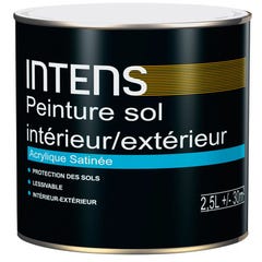 Peinture sol acrylique satinée gris foncé 2,5 L - INTENS 0