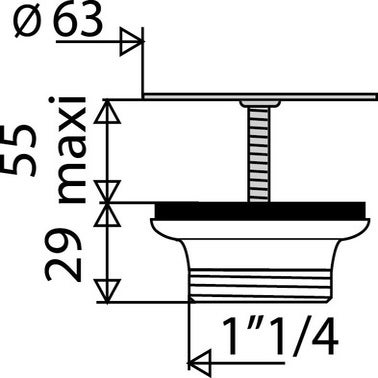 Bouchon de lavabo avec chainette Diam.57 mm - VALENTIN ❘ Bricoman