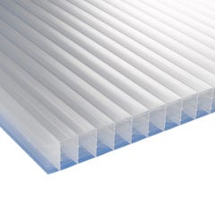 Plaque de polycarbonate ondulé alvéolaire (177/51 mm) Clair, 1.52m, l : -  92cm, E : 6 mm