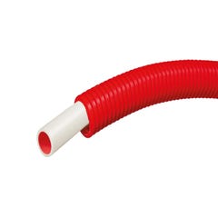Tube PER gainé rouge Diam.12 mm en couronne Long.50 m - CALINEO PE-RT 3