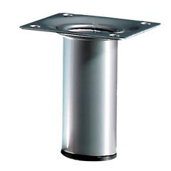 Pied de meuble rond en acier finition aluminium H.80 cm Diam. 3 cm - HETTICH 1