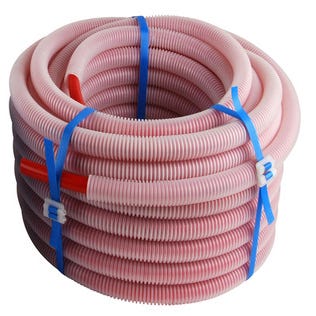 Tube PER gainé rouge Diam.12 mm en couronne Long.50 m 0