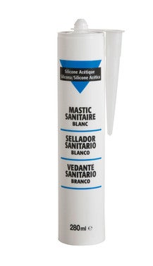 Mastic silicone sanitaire haute performance acétique, Blanc Pur, 300ml,  Weber sanitaire