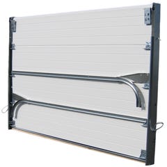 Porte de garage sectionnelle prémontée Motorisée sans rainure H.200 x l.240 Blanc  10