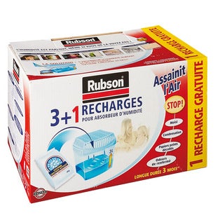 Recharge pour absorbeur d'humidité RUBSON : la boîte de 4 à Prix