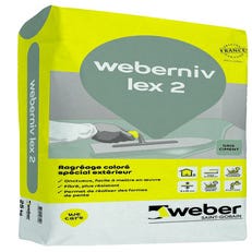 Ragréage fibré P3 extérieur 25 kg - Weberniv lex 2 gris béton WEBER 0