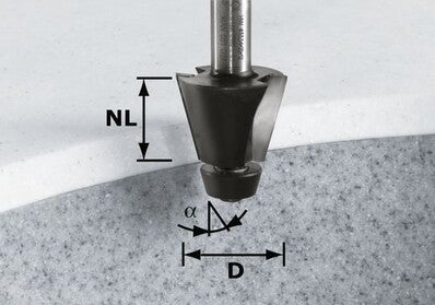 Fraise à chanfreiner HW S8 D36/45° Festool