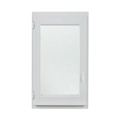 Fenêtre OB1 PVC H.60 x l.40 cm tirant gauche blanc 0
