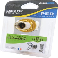 Kit de fixation robinetterie simple pour installation en PER à glissement Diam.20 mm Easy Fix 4