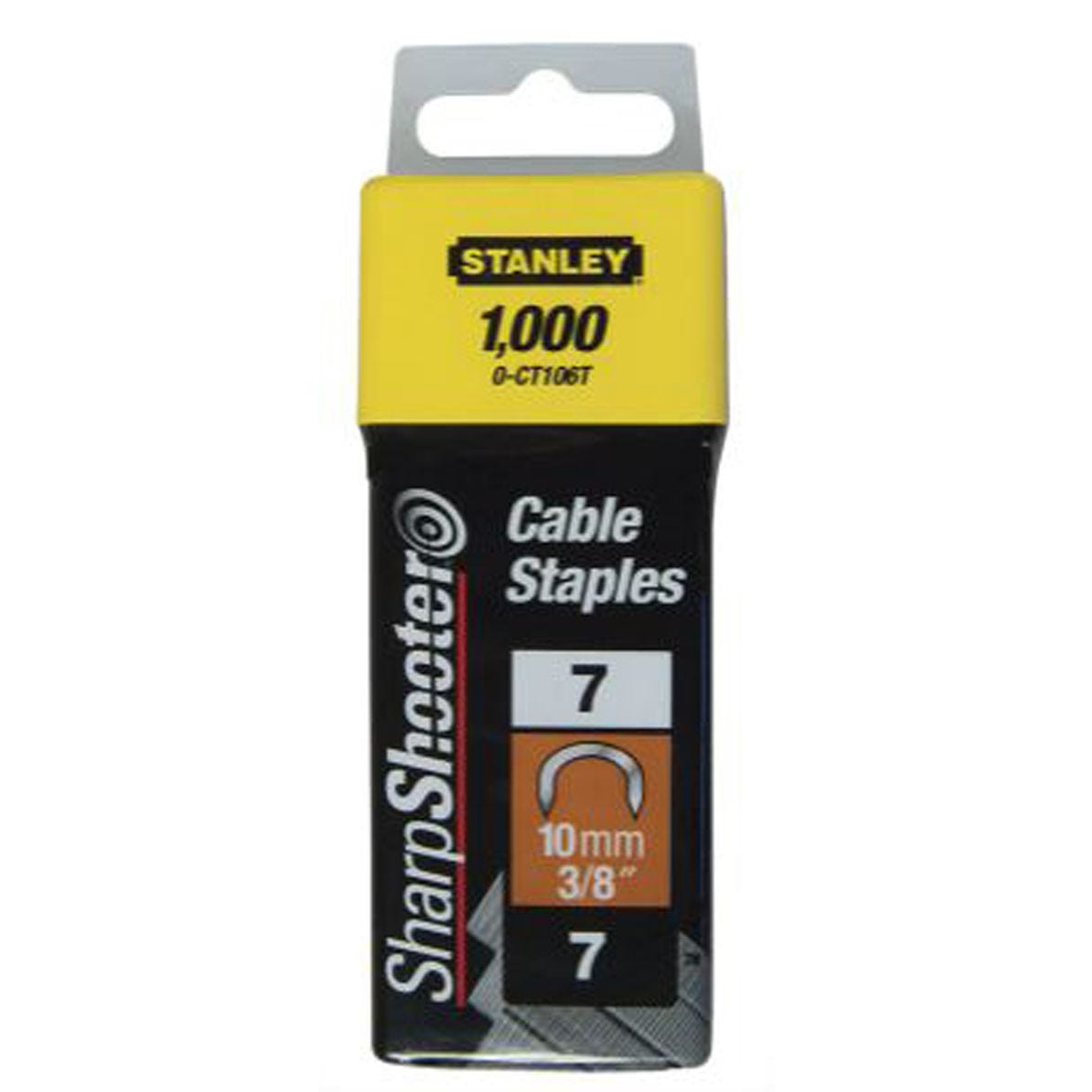 Agrafes cavaliers 10mm type 7 boîte de 1000 - STANLEY - 1-CT106T 0