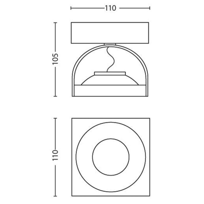 myLiving Plafonnier LED Spur 4,5 W Chromé 533101716 Philips 2