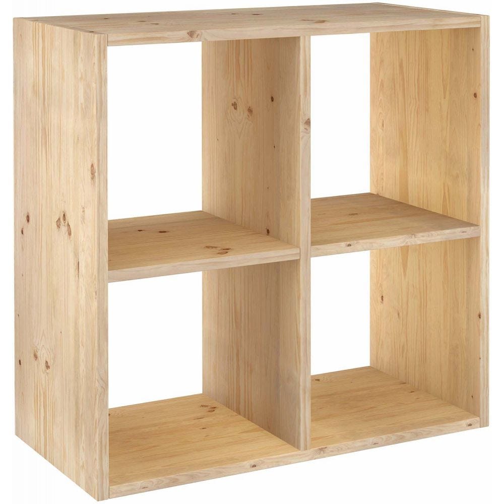 Étagère cubes en bois brut Dinamic 4 cases Astigarraga 4