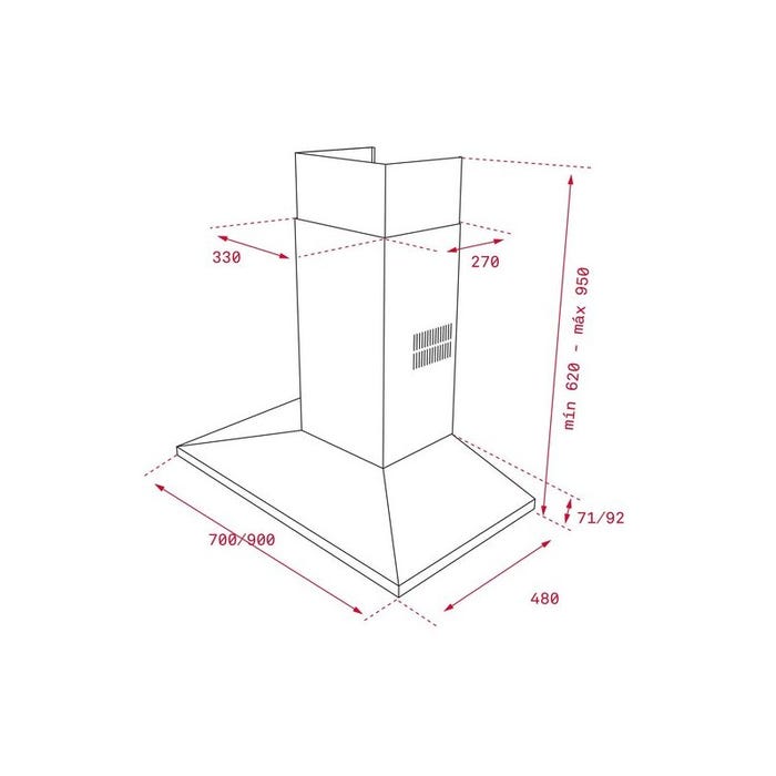 Hotte Standard Teka 219192 90 Cm 760 M3/h 66 Db 292w 1