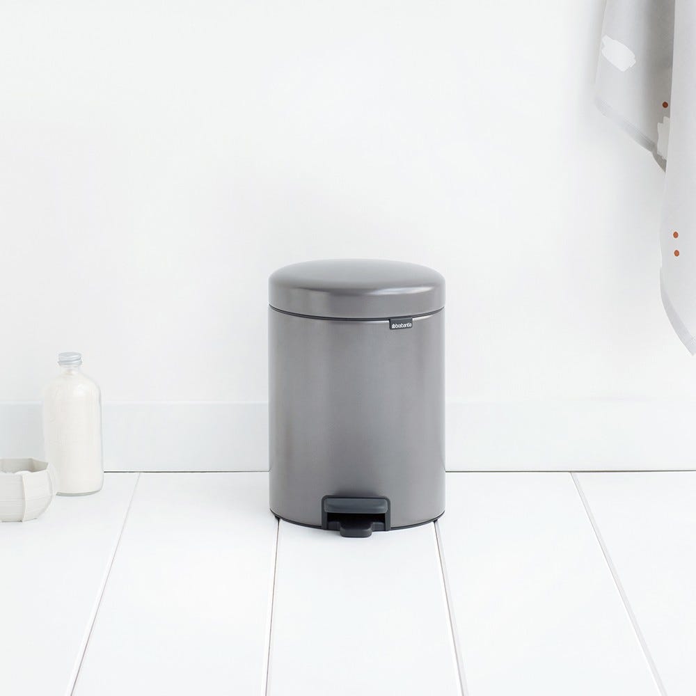 poubelle à pédale 5l platinum - brabantia 3