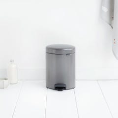 poubelle à pédale 5l platinum - brabantia 3