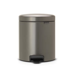 poubelle à pédale 5l platinum - brabantia 5