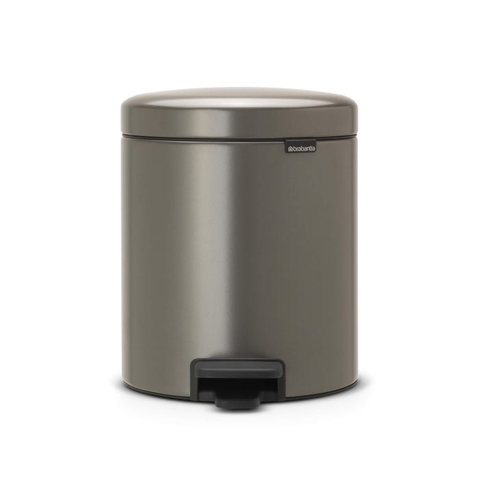 poubelle à pédale 5l platinum - brabantia 5