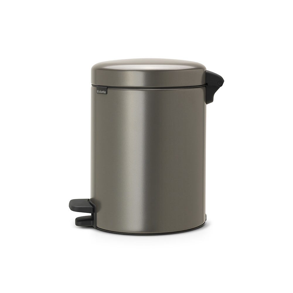 poubelle à pédale 5l platinum - brabantia 1