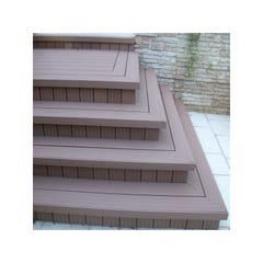 Lame terrasse bois composite alvéolaire Qualita - Chocolat, L : 360 cm, l : 14 cm, E : 25mm 1