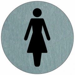 Plaque signalétique en Aluminium brossé ''Toilette femme'' D.75mm - NOVAP - 4383033 2