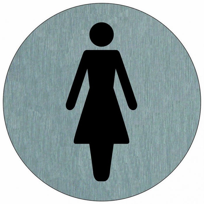 Plaque signalétique en Aluminium brossé ''Toilette femme'' D.75mm - NOVAP - 4383033 2