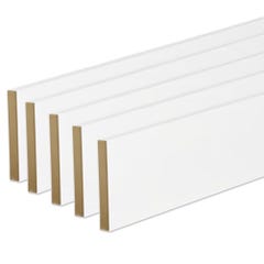 Pack de 5 plinthes bord carré MDF revêtues blanc 2200 x 68 x 9 mm PEFC 70% 1