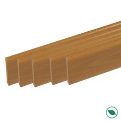 Pack de 5 plinthes bord arrondi MDF Revêtues hêtre 2000 x 68 x 9 mm PEFC 70% 0