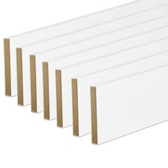 Pack de 7 plinthes bord carré MDF revêtues blanc 2200 x 120 x 12 mm PEFC 70% 1
