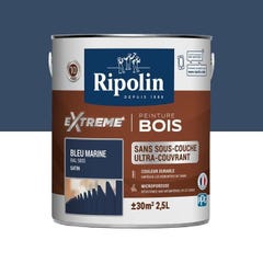 Ripolin Peinture Pour Pour Bois Interieur + Exterieur - Bleu Marine Ral 5003 Satin, 2,5l 0