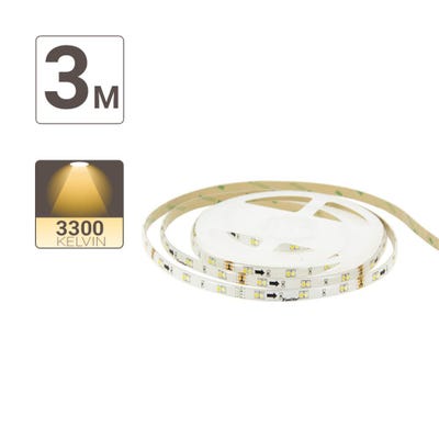 Ruban LED éclairant (kit complet) - 3m – Blanc chaud, 1100 lumens