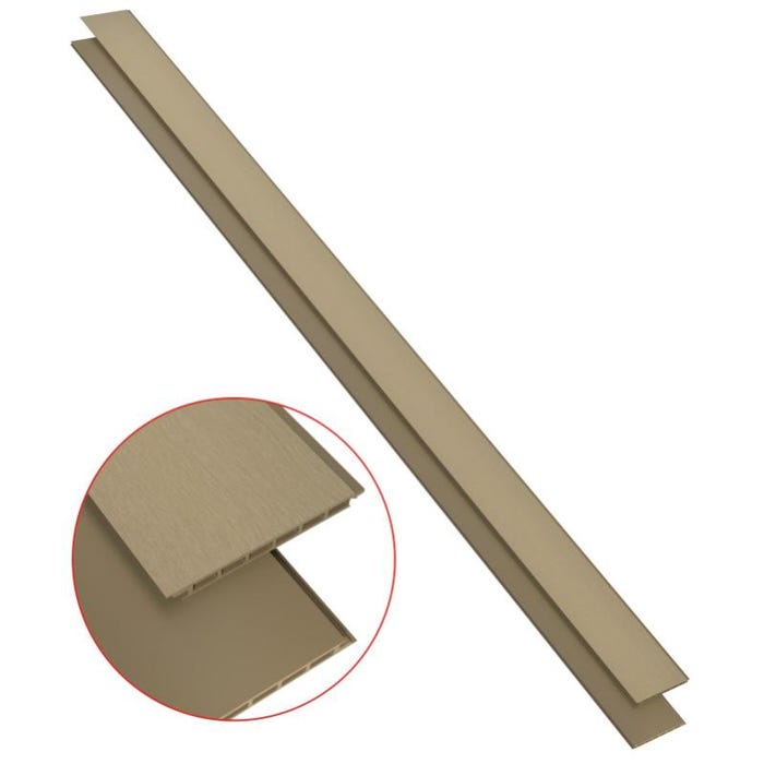 Lame de bardage bois composite alvéolaire - Beige clair, E: 1.5cm, l: 17.1 cm, L: 270 cm, Couverture: 0.461m² 1