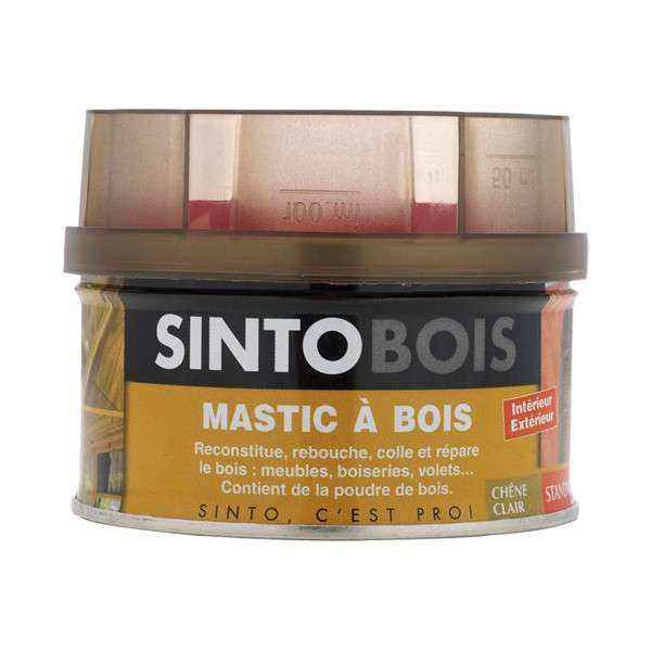 Sintobois mastic à bois avec durcisseur boîte 170 ml / 190 g chêne clair 